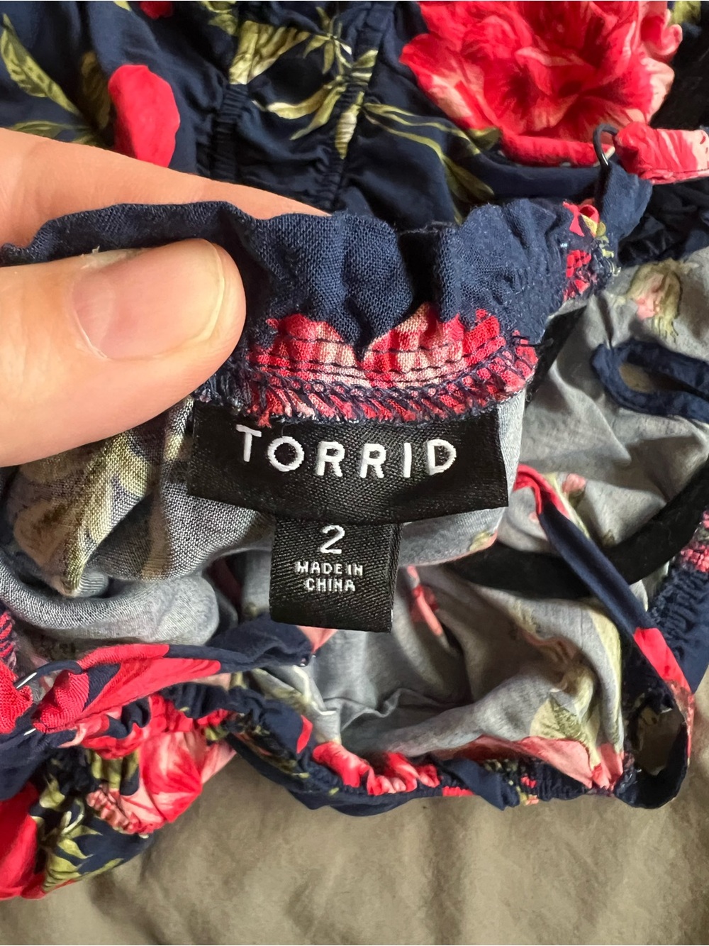 torrid Navy Floral Sundress with Pink Flowers - Picture 4 of 4